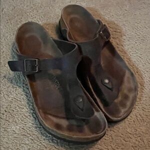 Birkenstock gizeh brown leather
